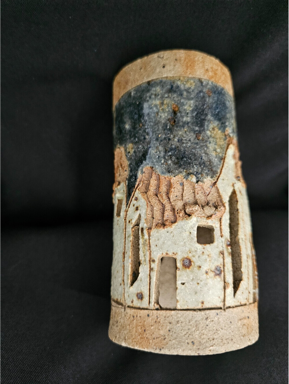 Rustic Cottagecore Village Luminary Tea Light Candle Holder Signed By Maker